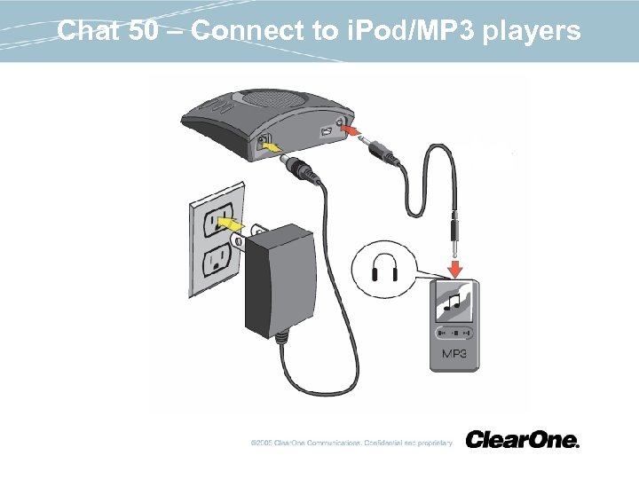 Chat 50 – Connect to i. Pod/MP 3 players 
