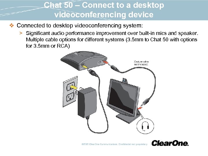 Chat 50 – Connect to a desktop videoconferencing device v Connected to desktop videoconferencing