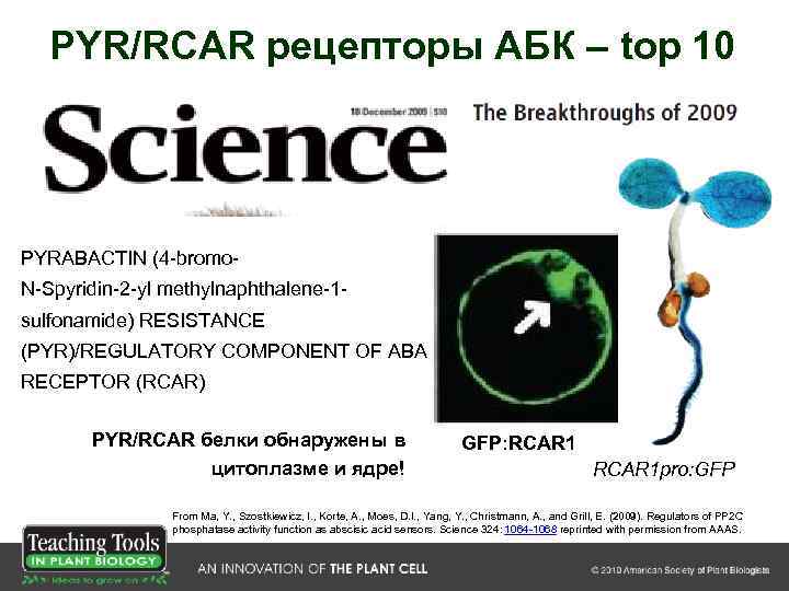 PYR/RCAR рецепторы АБК – top 10 PYRABACTIN (4 -bromo. N-Ѕpyridin-2 -yl methylnaphthalene-1 sulfonamide) RESISTANCE