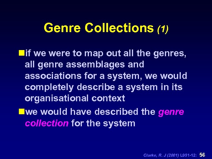 Genre Collections (1) nif we were to map out all the genres, all genre
