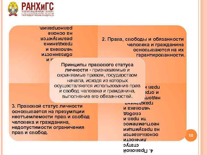 2. Права, свободы и обязанности человека и гражданина основываются на их гарантированности. 1. Права,