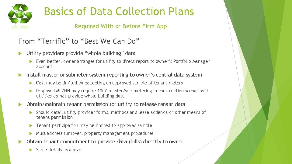Basics of Data Collection Plans Required With or Before Firm App From “Terrific” to