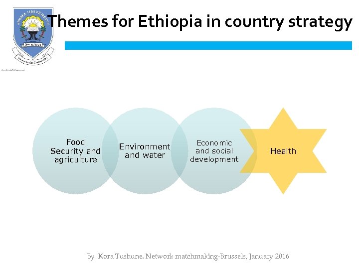 Themes for Ethiopia in country strategy Food Security and agriculture Environment and water Economic