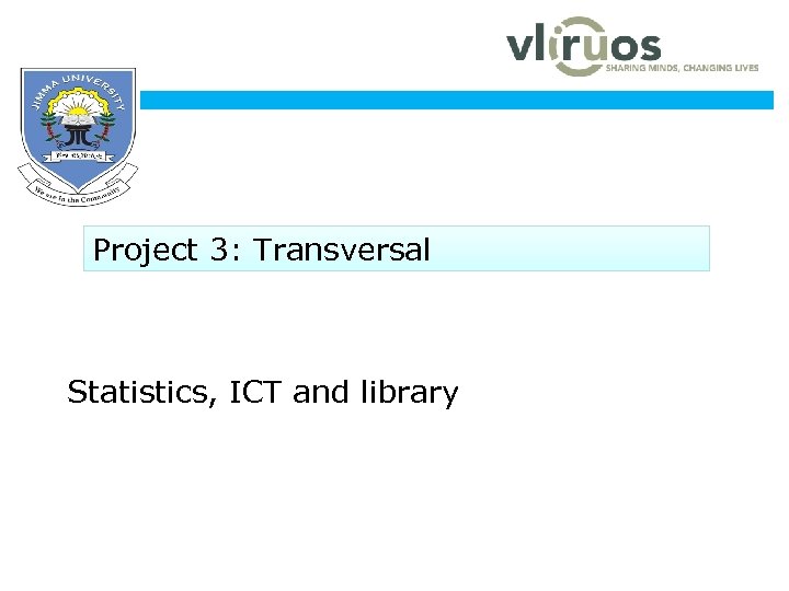  www. ju. edu. et Project 3: Transversal Statistics, ICT and library 