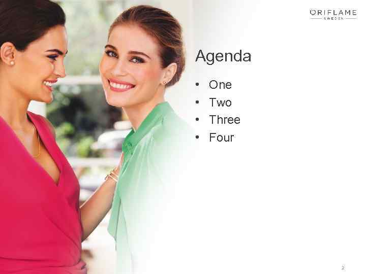 Agenda • • One Two Three Four 2 