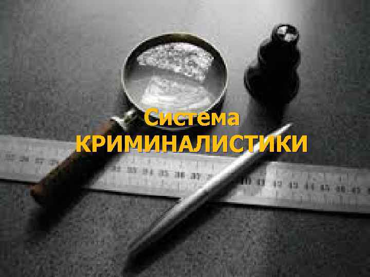 Система КРИМИНАЛИСТИКИ 