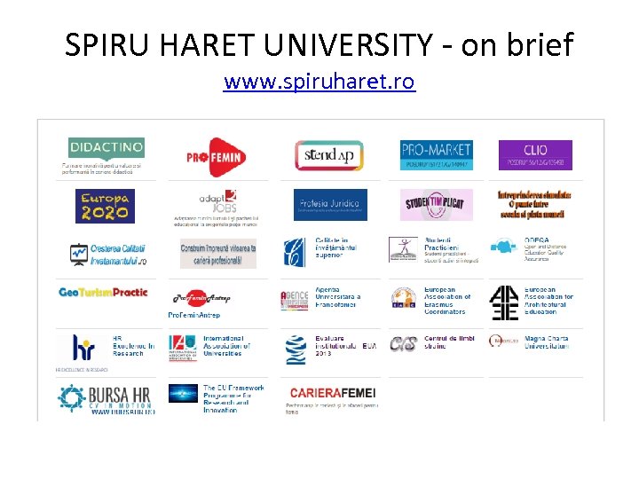 SPIRU HARET UNIVERSITY - on brief www. spiruharet. ro 