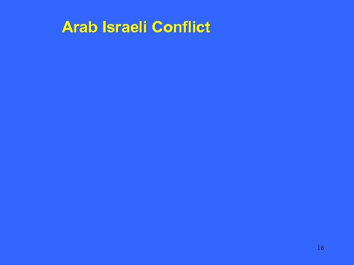 Arab Israeli Conflict 16 