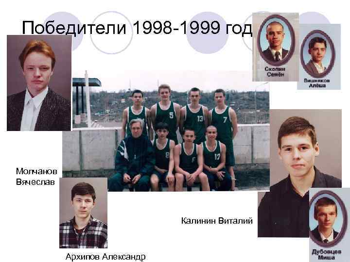 Победители 1998 -1999 года Молчанов Вячеслав Калинин Виталий Архипов Александр 