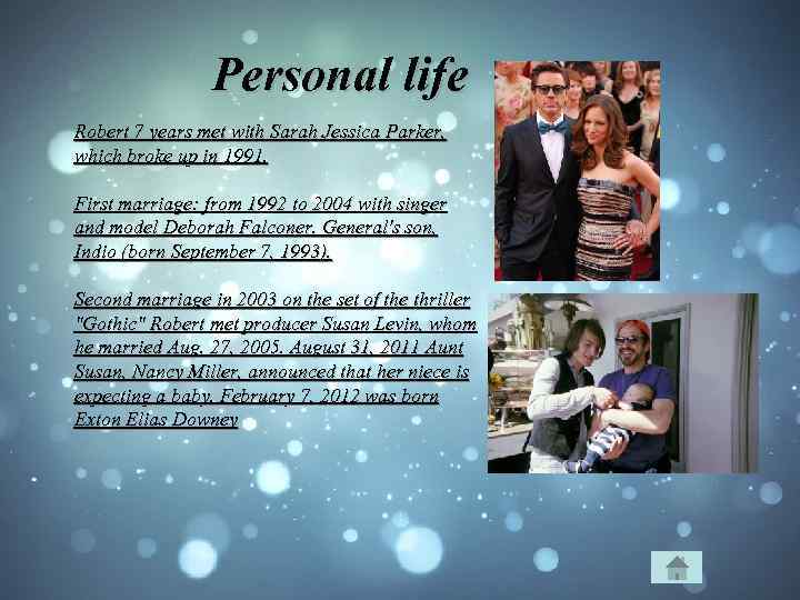 Personal life Robert 7 years met with Sarah Jessica Parker, which broke up in