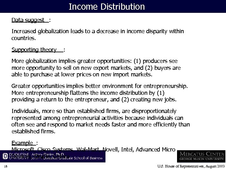 Income Distribution Data suggest : Increased globalization leads to a decrease in income disparity