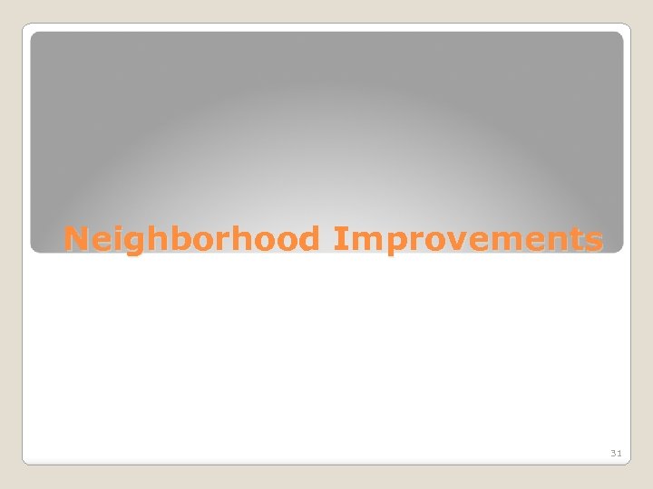Neighborhood Improvements 31 