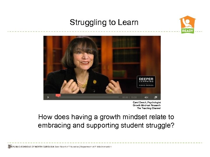 Struggling to Learn Carol Dweck, Psychologist Growth Mind-set Research The Teaching Channel How does