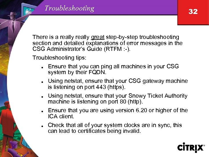 Troubleshooting There is a really great step-by-step troubleshooting section and detailed explanations of error