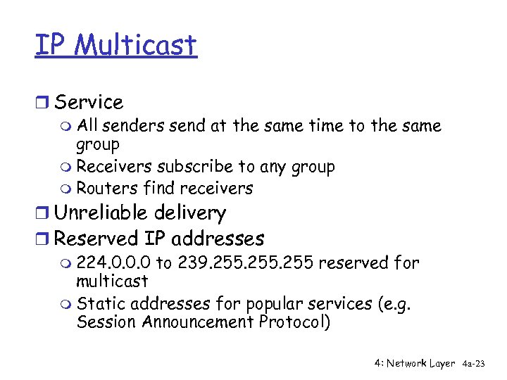 IP Multicast r Service m All senders send at the same time to the