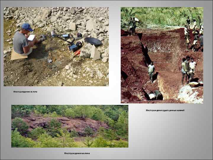 Месторождения золота Месторождения драгоценных камней Месторождения каолина 