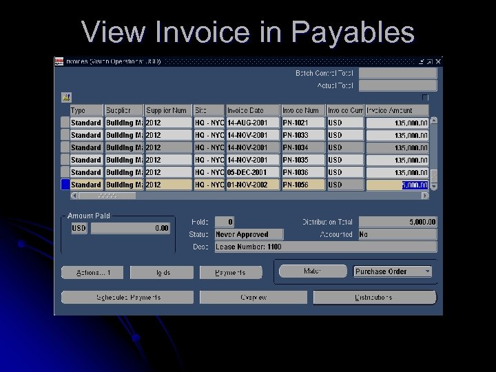 View Invoice in Payables 