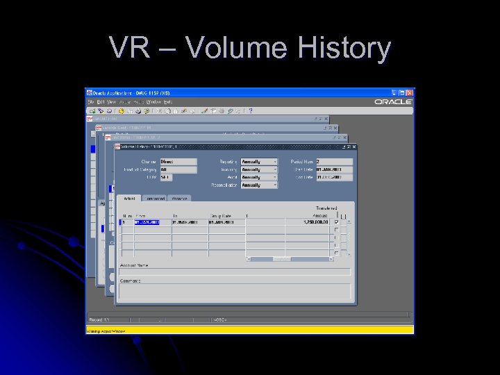VR – Volume History 