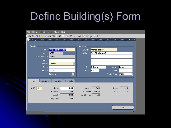 Define Building(s) Form 