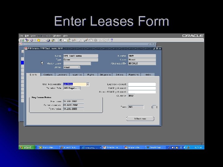 Enter Leases Form 
