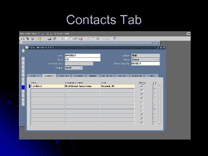 Contacts Tab 
