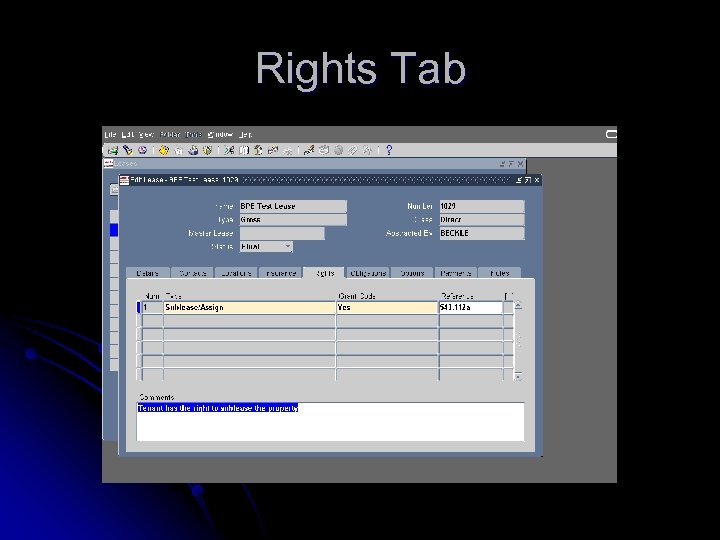 Rights Tab 
