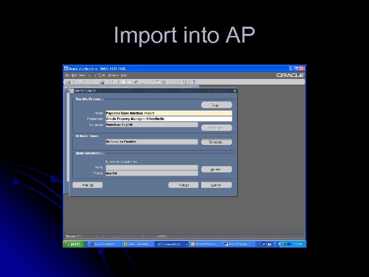 Import into AP 