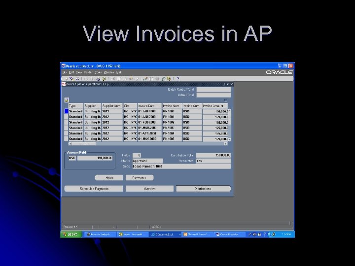 View Invoices in AP 