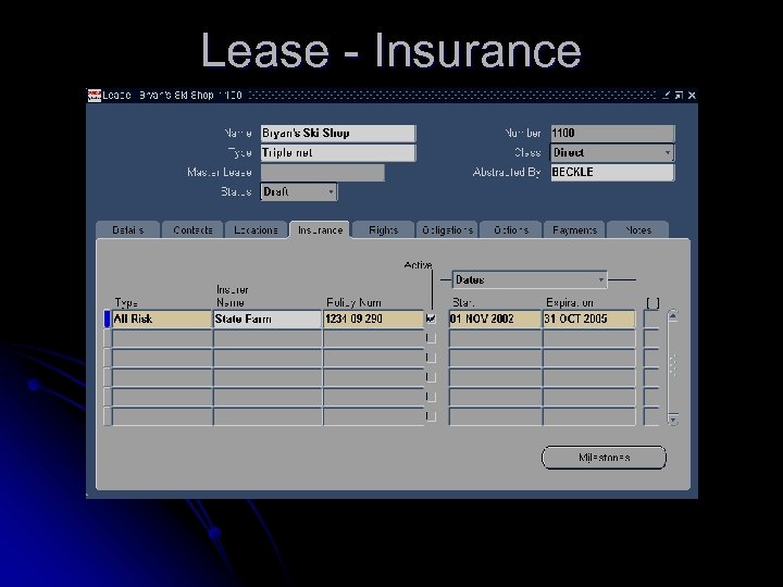 Lease - Insurance 