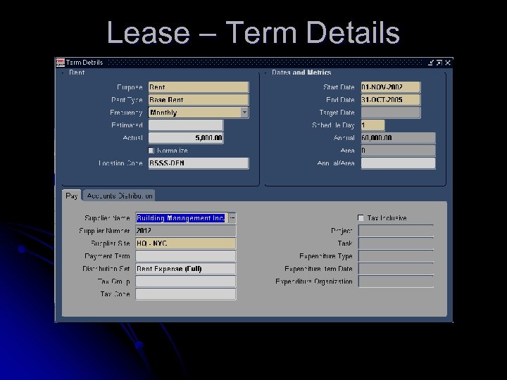 Lease – Term Details 
