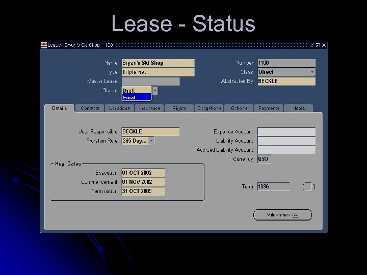 Lease - Status 