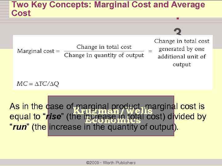 Two Key Concepts: Marginal Cost and Average Cost chapter: 3 >> Supply and Demand