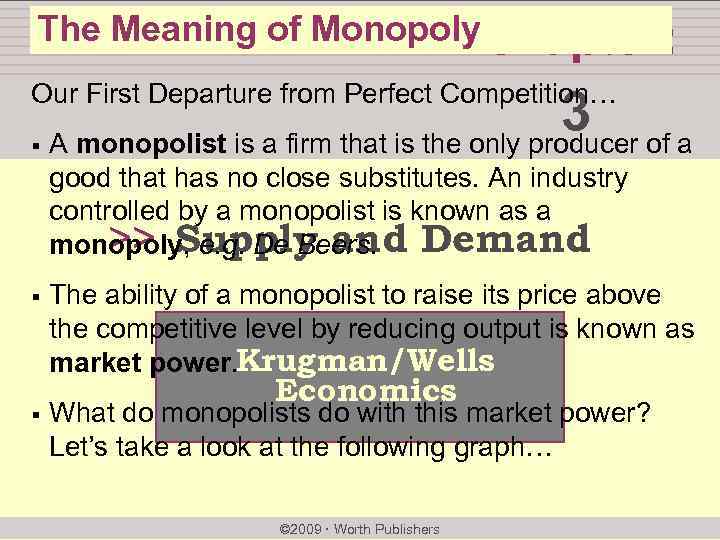 The Meaning of Monopoly chapter: Our First Departure from Perfect Competition… § 3 of