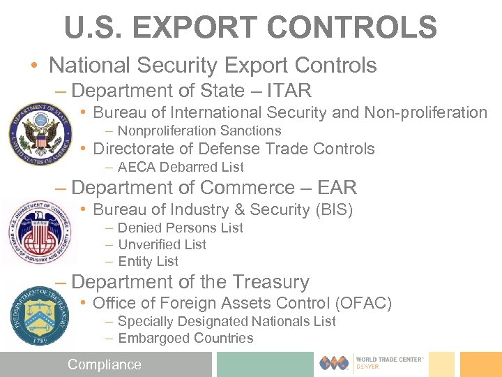 U. S. EXPORT CONTROLS • National Security Export Controls – Department of State –