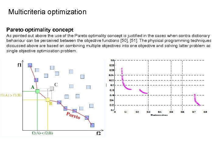 Multicriteria optimization Pareto optimality concept As pointed out above the use of the Pareto