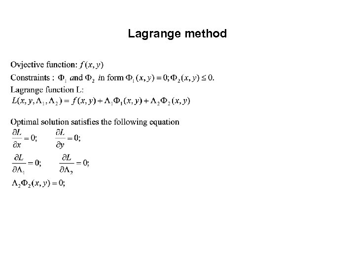 Lagrange method 