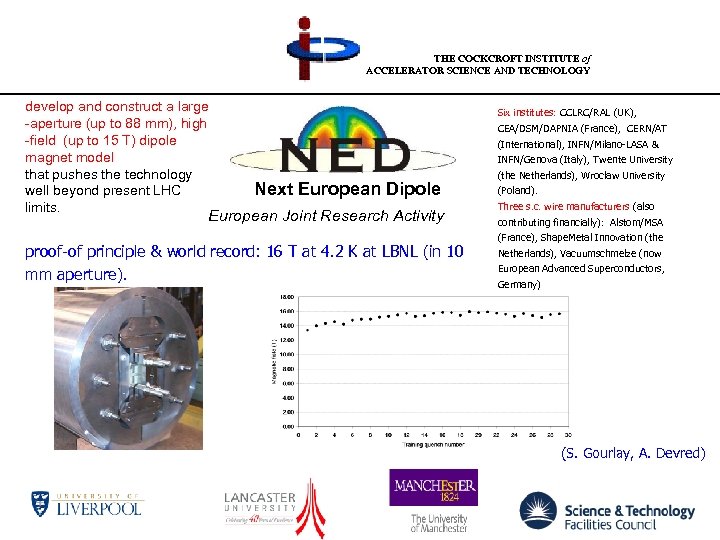 THE COCKCROFT INSTITUTE of ACCELERATOR SCIENCE AND TECHNOLOGY develop and construct a large -aperture