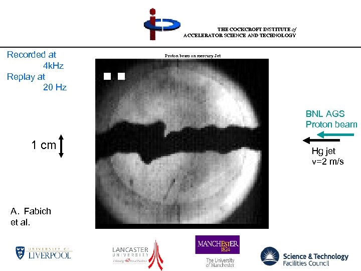THE COCKCROFT INSTITUTE of ACCELERATOR SCIENCE AND TECHNOLOGY Recorded at 4 k. Hz Replay