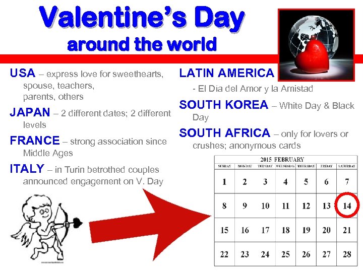 Valentine’s Day around the world USA – express love for sweethearts, spouse, teachers, parents,