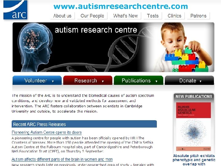 www. autismresearchcentre. com 
