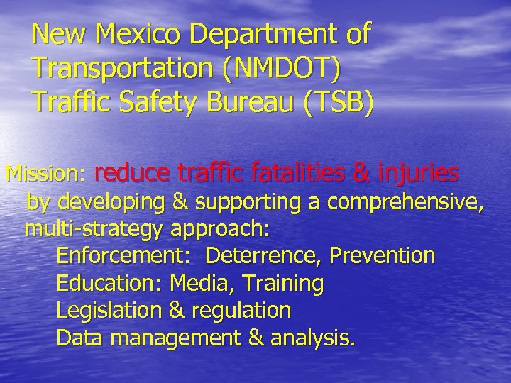 Safety Corridors Mike Quintana New Mexico