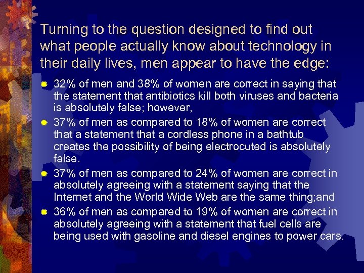 Turning to the question designed to find out what people actually know about technology