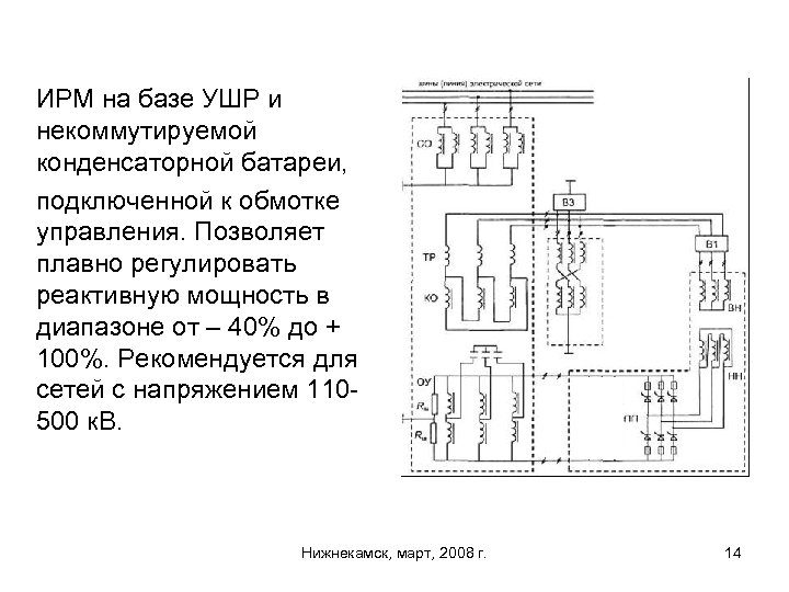 ИРМ на базе УШР и некоммутируемой конденсаторной батареи, подключенной к обмотке управления. Позволяет плавно