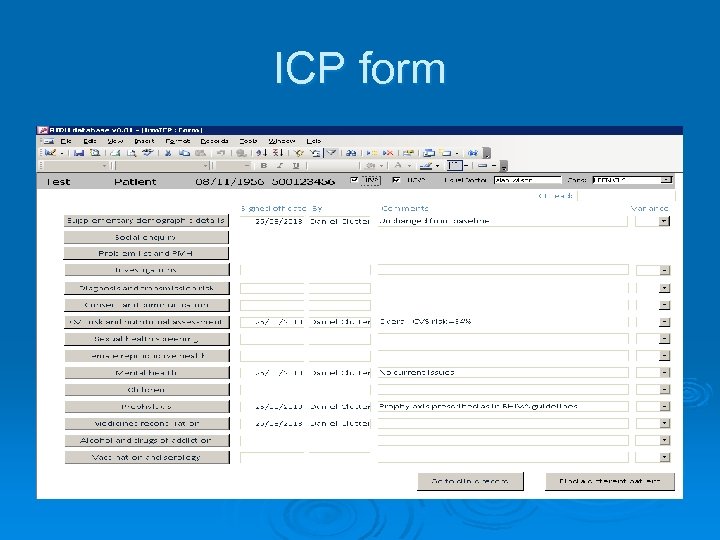 ICP form 