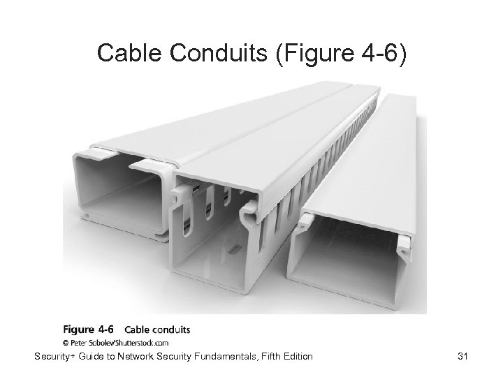 Cable Conduits (Figure 4 -6) Security+ Guide to Network Security Fundamentals, Fifth Edition 31