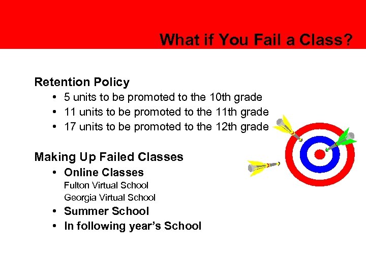 What if You Fail a Class? Retention Policy • 5 units to be promoted