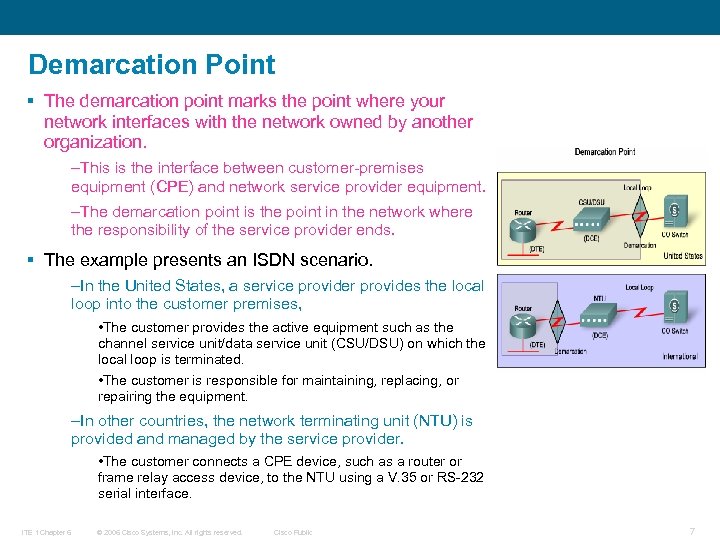 Demarcation Point § The demarcation point marks the point where your network interfaces with
