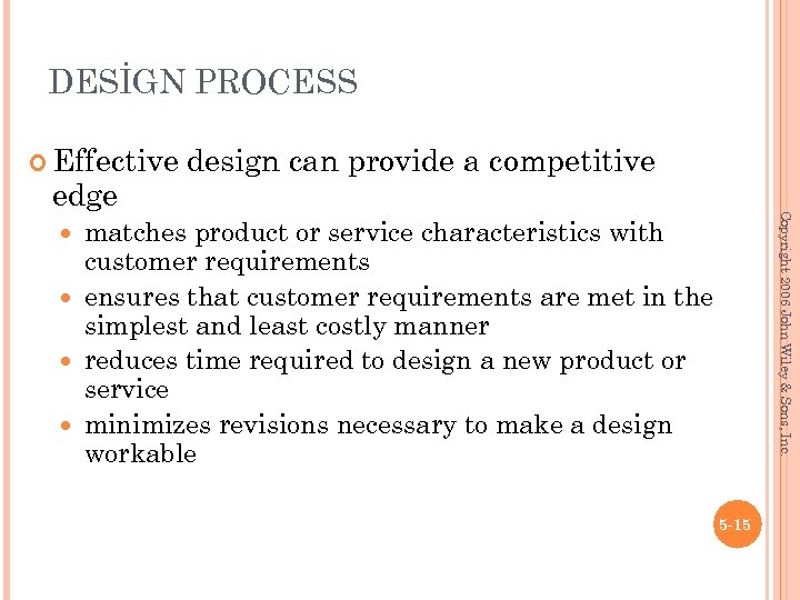 DESİGN PROCESS Effective Copyright 2006 John Wiley & Sons, Inc. edge design can provide