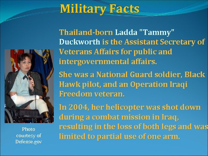 Military Facts Thailand-born Ladda 