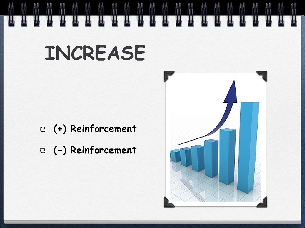 INCREASE (+) Reinforcement (-) Reinforcement 